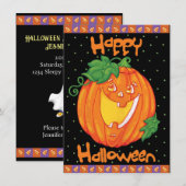 Invitation Joyeux Halloween fête d'anniversaire de rire Citro (Devant / Derrière)