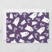 Invitation Joyeux Halloween mignon fantômes vert violet fête (Dos)