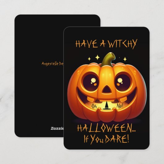 Invitation Joyeux Halloween sorcier (Devant / Derrière)