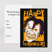 Invitation joyeux halloween zombie (Devant / Derrière)
