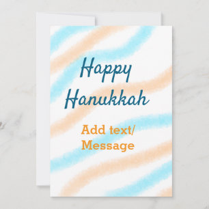 Invitation Joyeux Hanukkah aqua orange ajouter un nom message