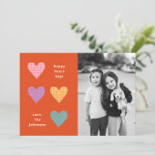 Invitation Joyeux Heart Day Pastel Hearts Famille Valentine (Debout devant)