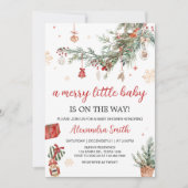 Invitation Joyeux hiver Petit Baby shower de Noël (Devant)