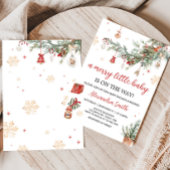 Invitation Joyeux hiver Petit Baby shower de Noël
