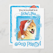 Invitation Joyeux Howlidays Shiba Inu (Devant / Derrière)