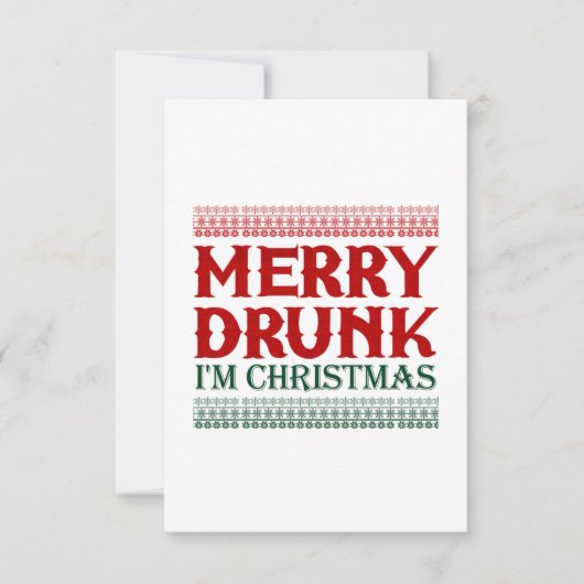 Invitation Joyeux ivre je suis Noël (Devant)