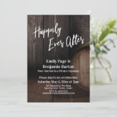 Invitation Joyeux Jamais Après Rustique Brown en bois tonneau (Debout devant)