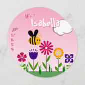 Invitation Joyeux Jardin aux fleurs d'abeilles (Devant / Derrière)