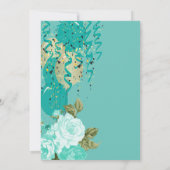 Invitation Joyeux Jeudi - Design floral Turquoise (Dos)