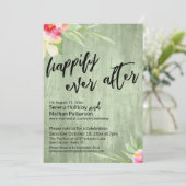 Invitation Joyeux Jour Après Aquarelle Fleurs Bois Vert (Debout devant)