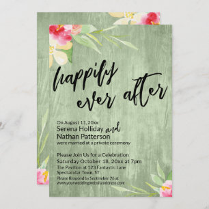 Invitation Joyeux Jour Après Aquarelle Fleurs Bois Vert