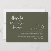 Invitation Joyeux Jour Après Brunch Mariage, Olive Green (Devant)
