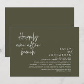 Invitation Joyeux Jour Après Brunch Mariage, Olive Green (Devant / Derrière)