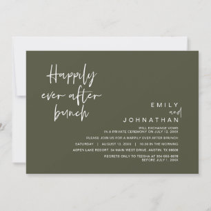 Invitation Joyeux Jour Après Brunch Mariage, Olive Green