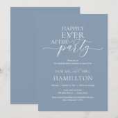 Invitation Joyeux Jour Après Dîner Mariage Fête Dusty Blue (Devant / Derrière)