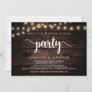 Invitation Joyeux Jour Après la fête, String Light, Elopement
