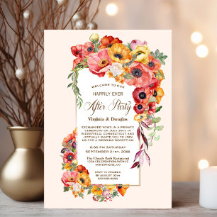 Invitation Joyeux Jour après la fête Vibrant Mariage de pavot