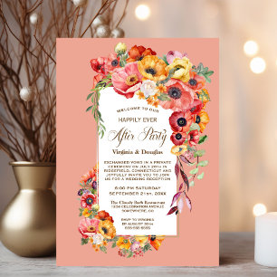 Invitation Joyeux Jour après la fête Vibrant Mariage de pavot