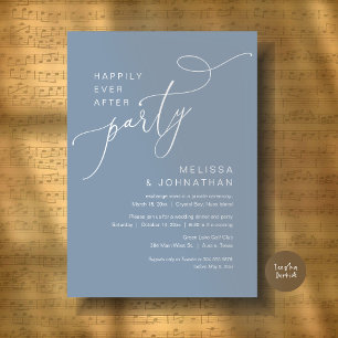 Invitation Joyeux Jour Après Mariage De Fête Dîner Dusty Blue