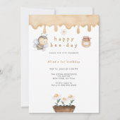 Invitation Joyeux Jour d'Abeille Premier Anniversaire (Devant)