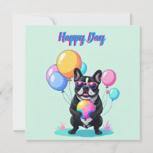 Invitation Joyeux jour de French Bulldog Bouledogue français