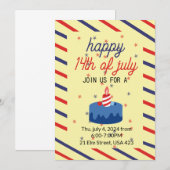 Invitation Joyeux jour de l'indépendance, 4 juillet (Devant / Derrière)