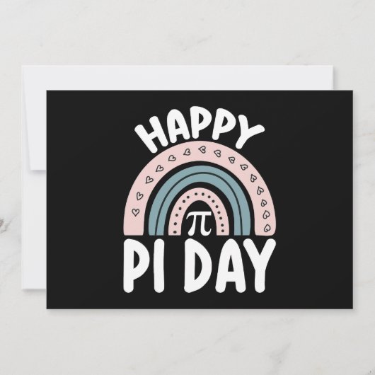 Invitation Joyeux Jour de Pi Boho Rainbow Math Mathématique M (Devant)