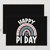 Invitation Joyeux Jour de Pi Boho Rainbow Math Mathématique M (Devant / Derrière)