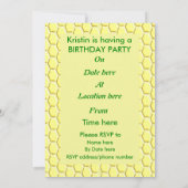 Invitation Joyeux Jour des abeilles Anniversaire Bumblebee Pe (Dos)