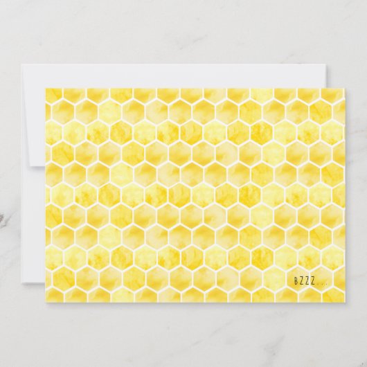Invitation Joyeux Jour des abeilles Noir et Jaune Fête à thèm (Dos)