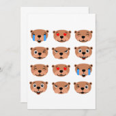 Invitation joyeux jour des marmottes mignonnes émoji kawaii (Devant / Derrière)