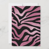 Invitation Joyeux Jour du Jour - Pink & Black Zebra Stripes I (Dos)