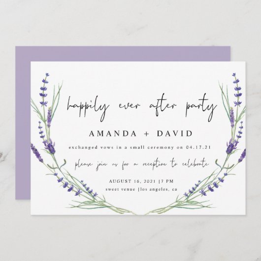 Invitation Joyeux Joyeux Jamais Après La Réception De Mariage (Devant / Derrière)