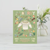 Invitation Joyeux Joyeux Joyeux Jour de Noël (Debout devant)