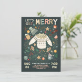 Invitation Joyeux Joyeux Joyeux Jour de Noël (Debout devant)
