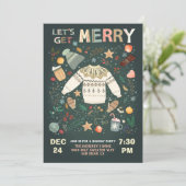 Invitation Joyeux Joyeux Joyeux Jour de Noël (Debout devant)