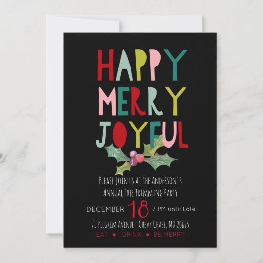 Invitation Joyeux Joyeux Noël (Devant)