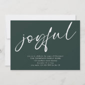 Invitation Joyeux Joyeux Script Contemporain Joyeux Noël Part (Devant)