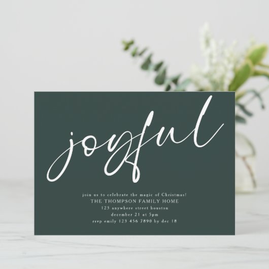Invitation Joyeux Joyeux Script Contemporain Joyeux Noël Part (Debout devant)