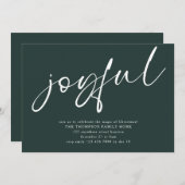 Invitation Joyeux Joyeux Script Contemporain Joyeux Noël Part (Devant / Derrière)