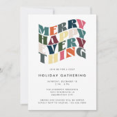 Invitation Joyeux Joyeux Tout Vague Typographie Noël (Devant)