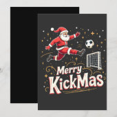 Invitation Joyeux Kickmas Drôle de Père Noël pour les Amateur (Devant / Derrière)