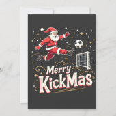 Invitation Joyeux Kickmas Drôle Père Noël Amateurs de Footbal (Devant)