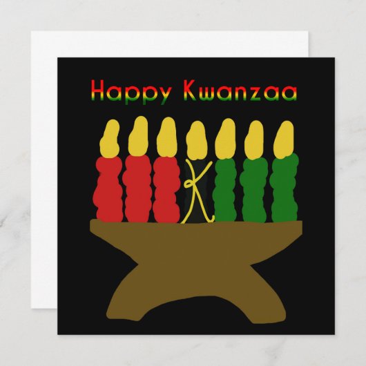 Invitation Joyeux Kwanzaa Kinara (Devant / Derrière)