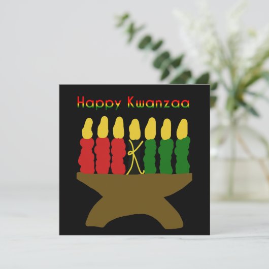 Invitation Joyeux Kwanzaa Kinara (Debout devant)