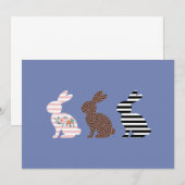 Invitation Joyeux lapin de lapin léopard de Pâques (Devant / Derrière)