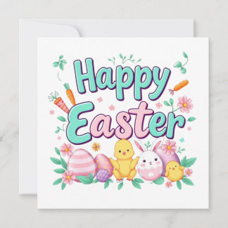 Invitation Joyeux lapin de Pâques Printemps Oeuf de Pâques Pâ