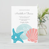 Invitation Joyeux littoral | Nautical Beach Seashell Mariage (Debout devant)