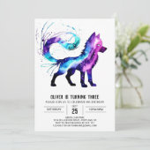 Invitation Joyeux loup personnalisé Digital Boy Birthday (Debout devant)