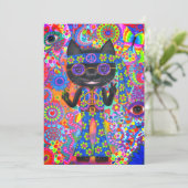 Invitation Joyeux lunettes de soleil hippie pour chats pour l (Debout devant)